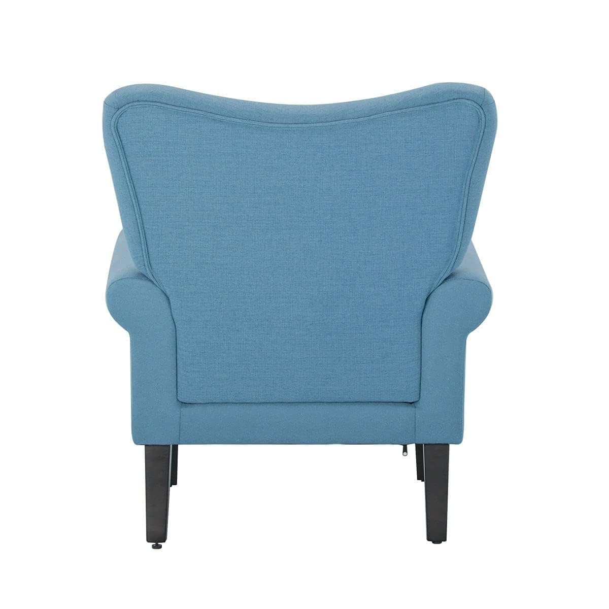 Erommy Modern Accent Chair, High Back Armchair, Upholstered Fabric Button Single Sofa with Wooden Legs for Living Room – Image 85