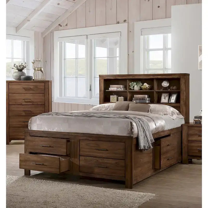 6 Underbed Drawers Bed In Walnut – Image 6