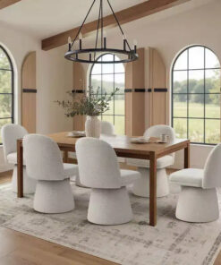 Alternative view of Set of 6 Modern 360 Swivel Armless Dining Chairs with Pedestal-style Base, Elegant Accent Chairs for Kitchen, Dining Room, or Office-Panipeachy