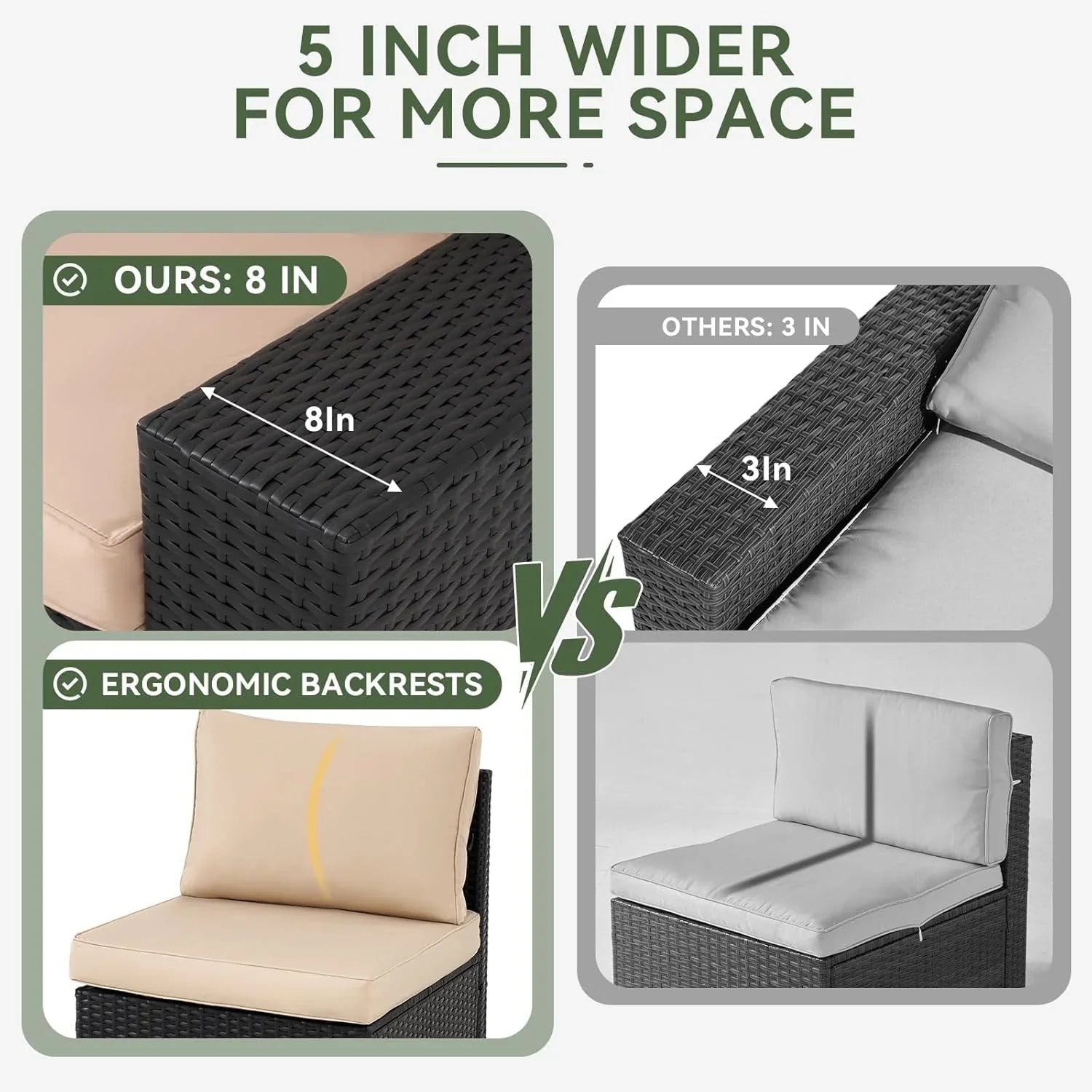 Outdoor Patio Furniture Sets with 4in Thicken Cushion – Image 32