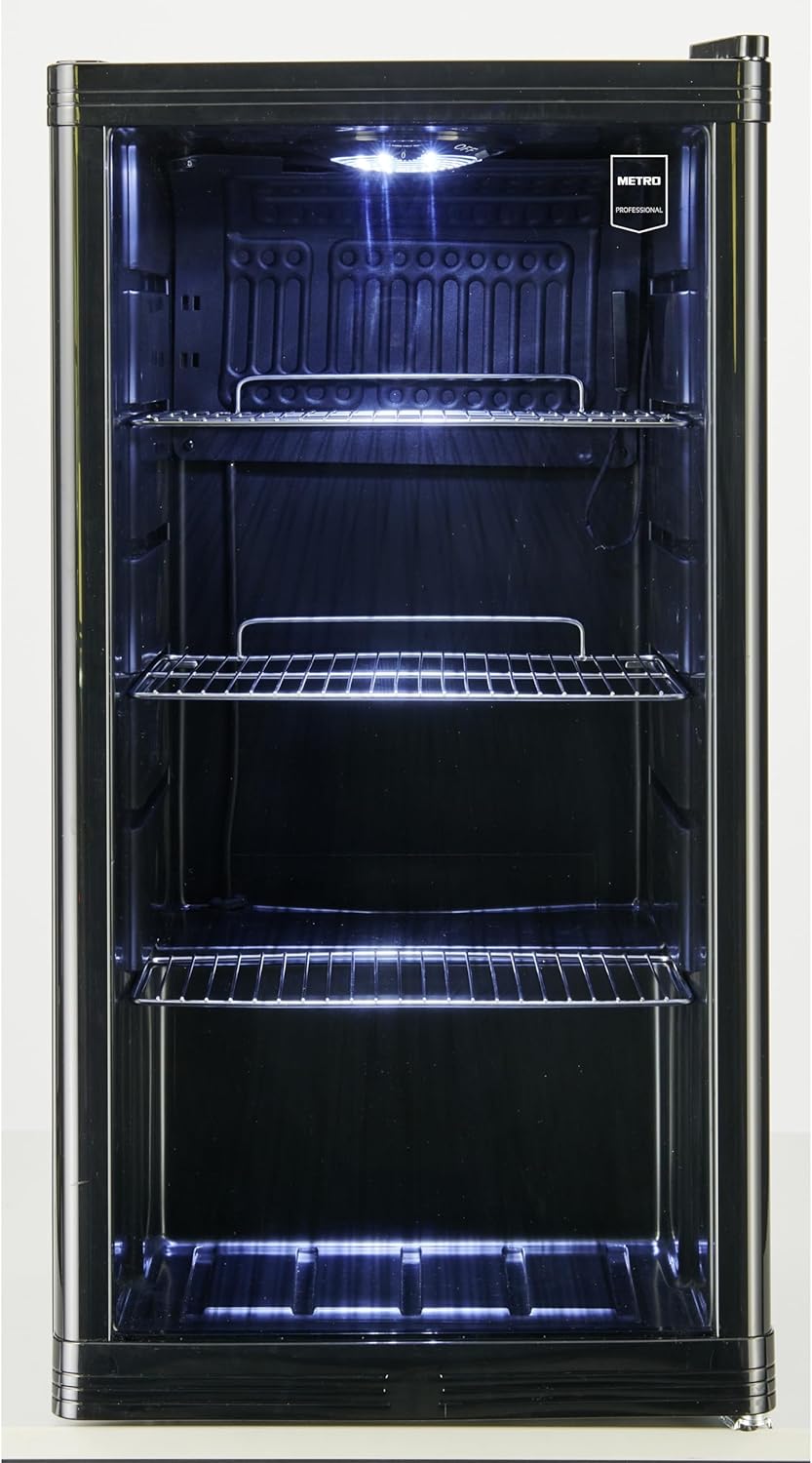 METRO Professional Réfrigérateur à boissons GPC1088, métal/verre, 43 x 49 x 83 cm, 88 L, réfrigération statique, noir – Image 9