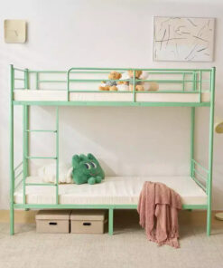 Karl Home Twin Over Twin Steel Bunk Bed Frame Ladder Bedroom Dorm Room for Kids Adult Children