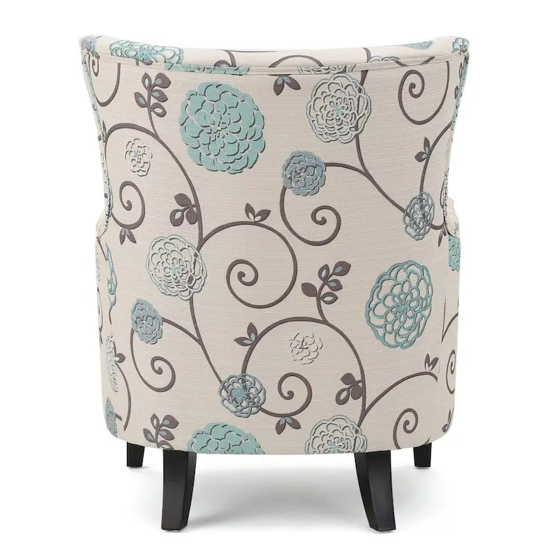 Modern Retro 30.25 High Back Upholstered Arm Chair with Wood Legs for Living Room – Image 11