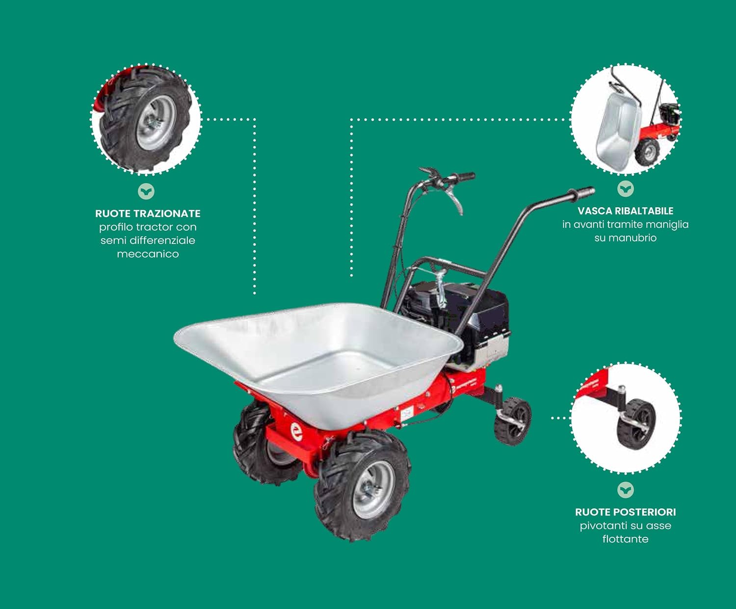 Eurosystems Brouette motorisée avec moteur Briggs et Stratton – Image 6