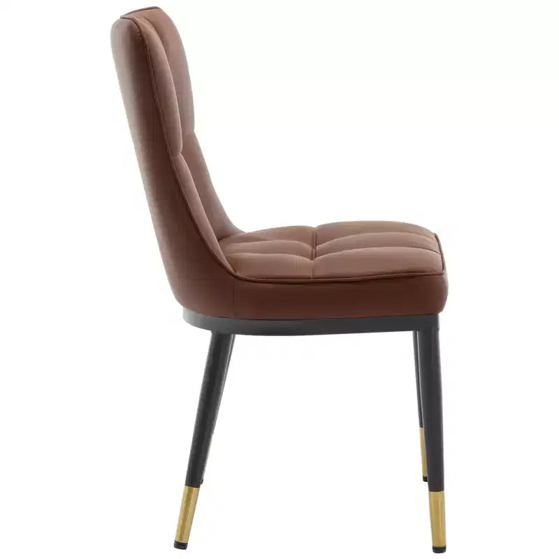 Bekrvio Dining Room Chairs Set of 6, Modern Upholstered Faux Leather Seat with High Back, Metal Legs, Armless Kitchen Chairs for Living Dinning Room – Image 38