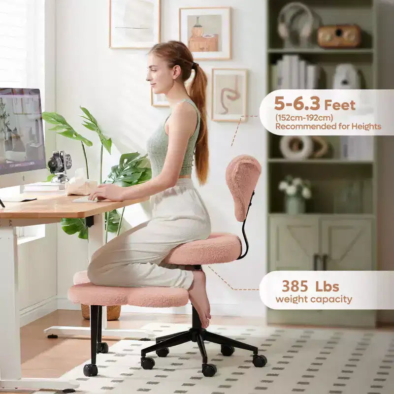 Pinmoco Ergonomic Criss Cross Office Chair, Height Adjustable Meditation Chair, 360 Swivel, Lumbar Support, Task and Office Chair, ADHD Chair – Image 23