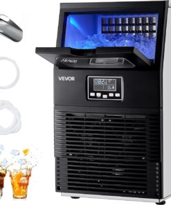 VEVOR Machine à Glaçons Commerciale 36 kg/24 h, Appareil de Préparation de Glaçons avec Capacité de Stockage de 5 kg, 32 Cubes par Cycle, avec Écran LED et Nettoyage Automatique, Restaurant Bar