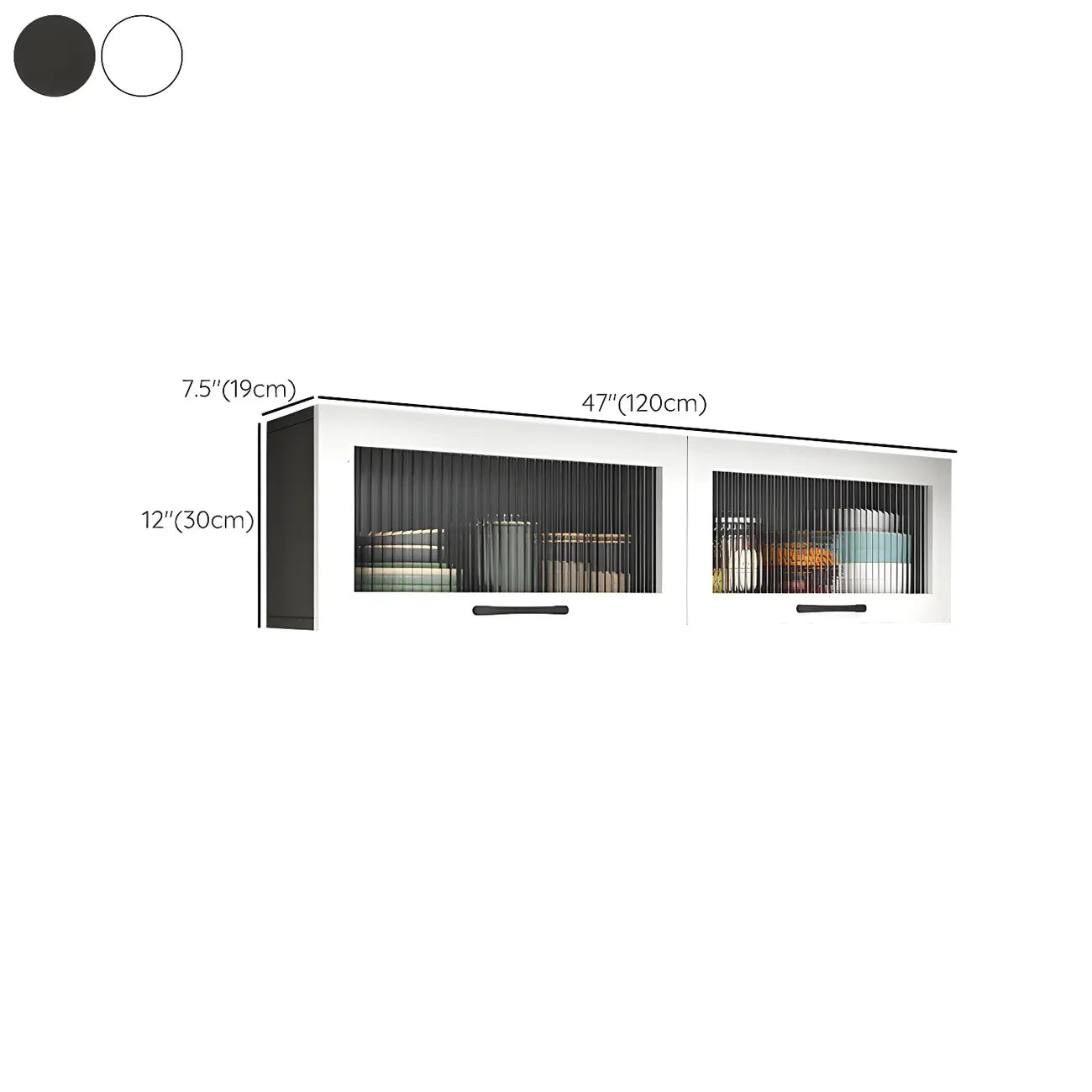 Kitchen White Wood Wall-Mounted Storage China Cabinets – Image 62
