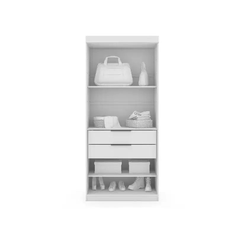 Set of 2 Mulberry 2.0 Wardrobe Closet White - Manhattan Comfort: Bedroom Storage, Hanging Rods, Modern Design – Image 6