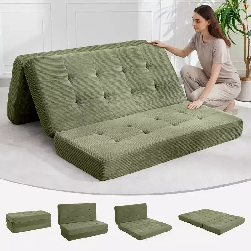 39x75 Tri-Fold Memory Foam Sofa Bed 6 Tufted Mattress – Image 4