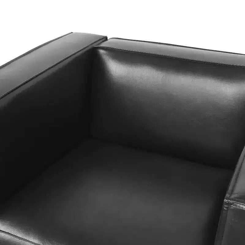 Christopher Knight Home Goyette Faux Leather Club Chair Midnight Black/Dark Walnut – Image 7
