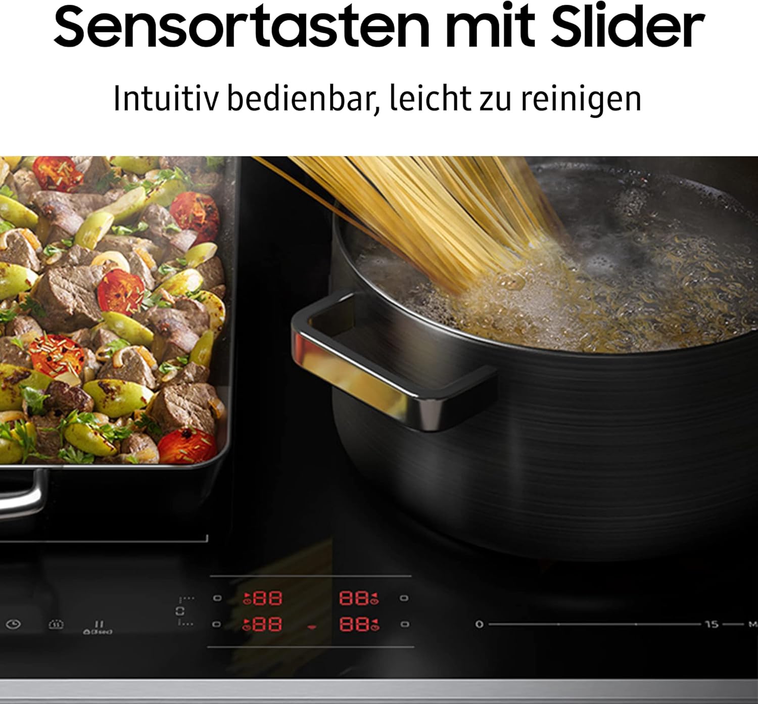 Plaque à induction autonome NZ64B4015HK/U1 , 60 cm, vitrocéramique, Wide Induction, SmartThings Cooking, touches tactiles avec curseur – Image 6