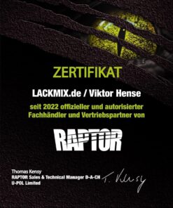 Alternative view of Set de revêtement Raptor 4 pièces incluant pistolet UBS + 4x 0,1 L de concentré de peinture Raptor. Toutes les couleurs RAL/Upol (RAL 7005 gris souris)