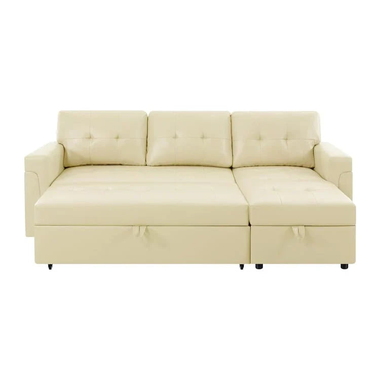 Convertible Reversible Sectional Sofa with Pull-Out Sleeper Bed, Hidden Storage Chaise, and Durable Legs – Image 134