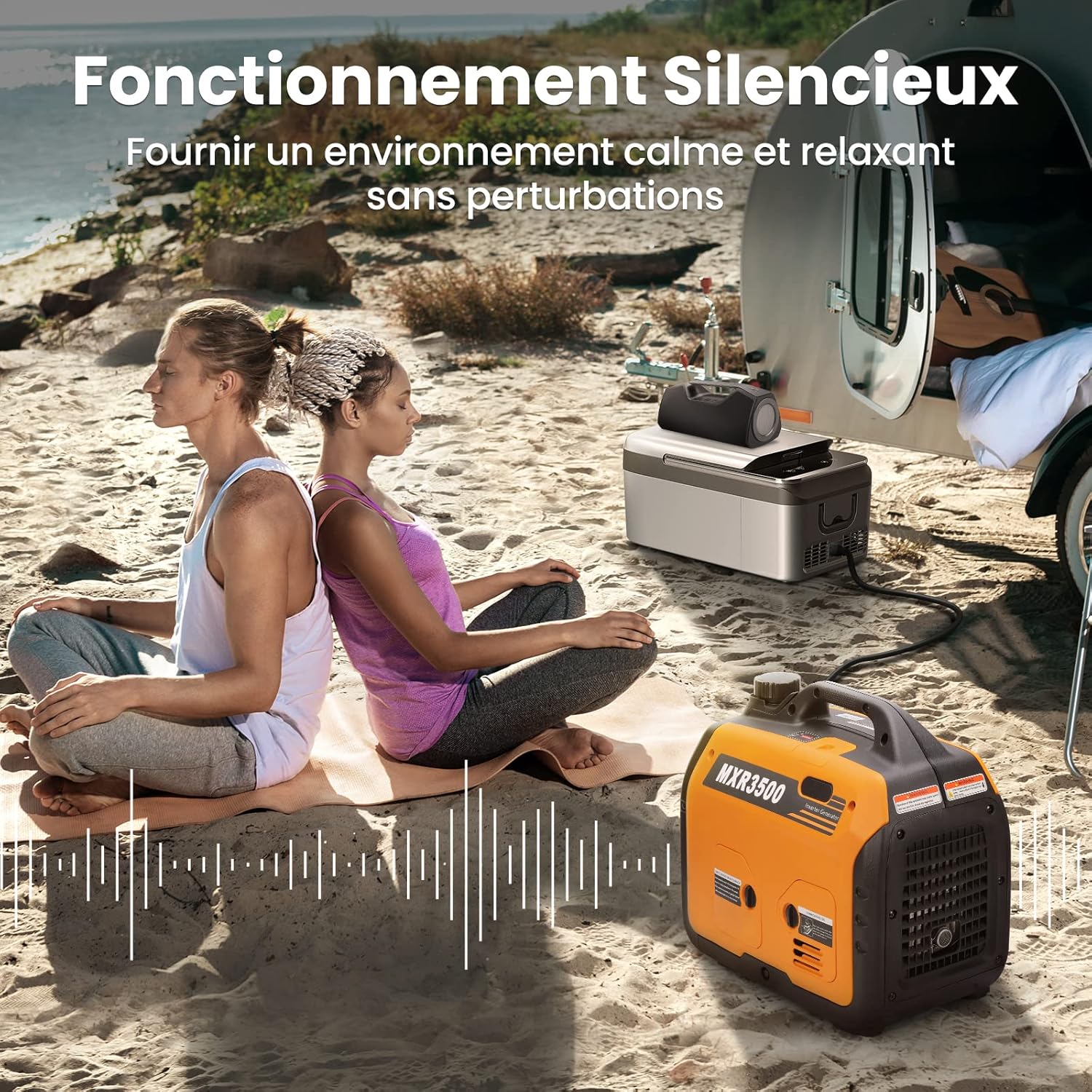 maXpeedingrods 3300W Groupe Electrogene Silencieux Inverter Essence avec Prises USB et 230V Générateur Electrique 4 Temps Generator Léger Secours pour les Caravanes, Garage, Jardin, Camping – Image 5