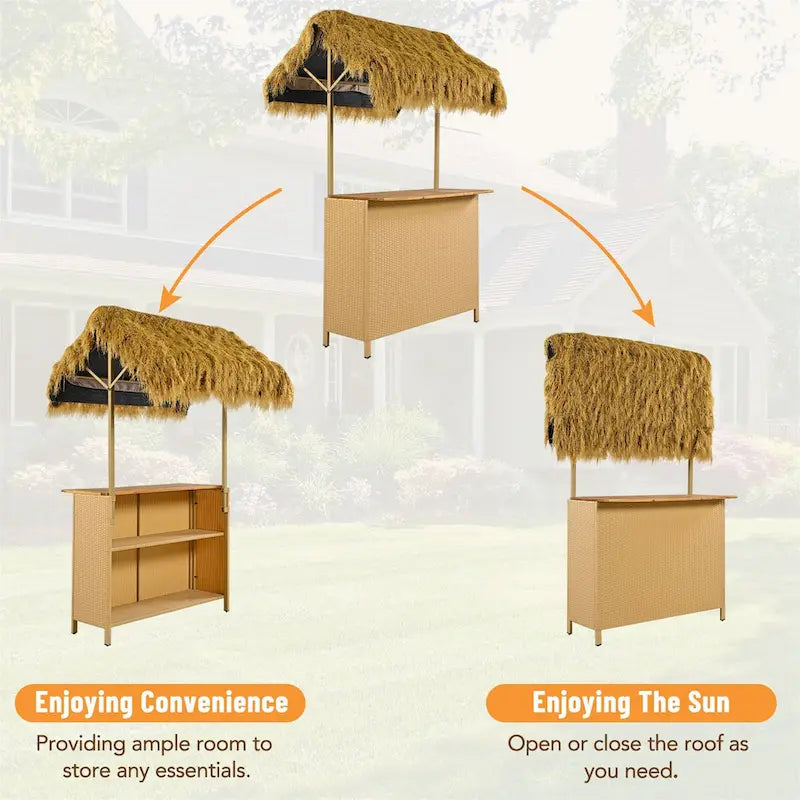 Hawaiian-style Bar Height Patio Set – Image 4
