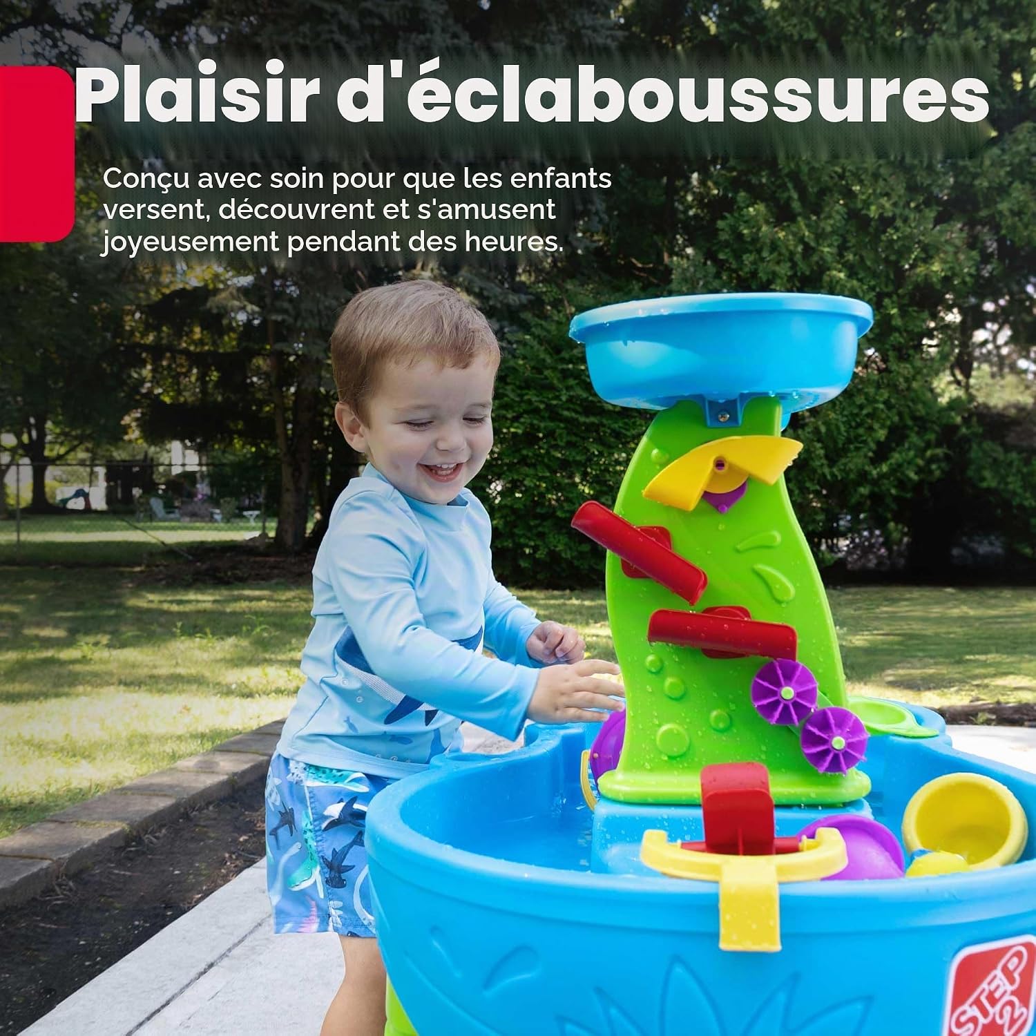 Step2 Rain Shower Splash Table d'eau avec 13 Accessoires - Bleu & Vert | Jeu extérieur Aquatique | Activité pour Le Jardin – Image 2