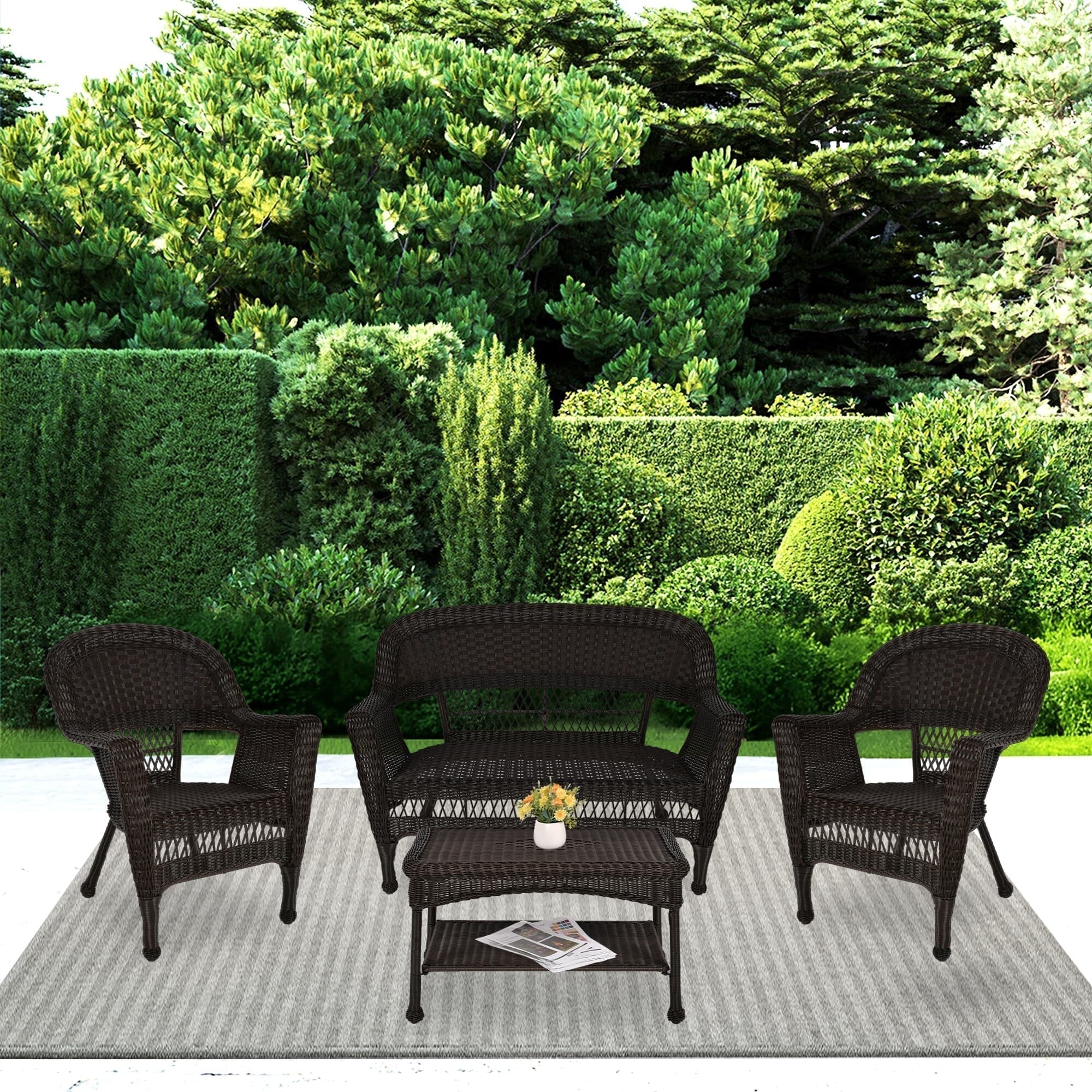 Wicker Patio 4-piece Conversation Set – Image 23