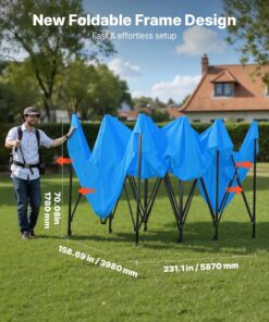 Alternative view of VEVOR Cabine de Peinture Portable 587x398x178 cm, Tente de Pulvérisation avec Cadre Pliable et 4 Fenêtres Latérales en Maille, Ventilation Améliorée, pour Pièces Automobiles, Meubles, Peinture Auto