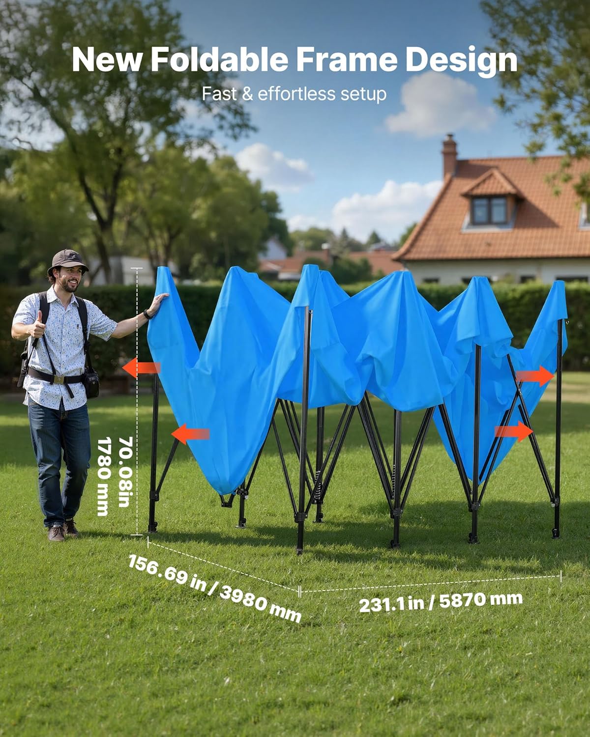 VEVOR Cabine de Peinture Portable 587x398x178 cm, Tente de Pulvérisation avec Cadre Pliable et 4 Fenêtres Latérales en Maille, Ventilation Améliorée, pour Pièces Automobiles, Meubles, Peinture Auto – Image 2