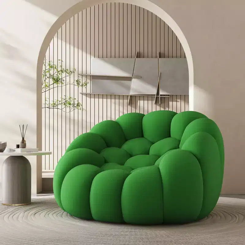 47-Inch Bubble Floor Sofa with Curved Design, 3D Bean Bag Chair for Living Room, Green – Image 3