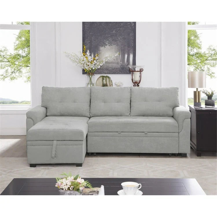 Convertible Reversible Sectional Sofa with Pull-Out Sleeper Bed, Hidden Storage Chaise, and Durable Legs – Image 4