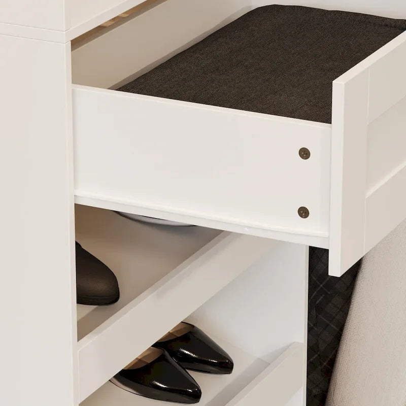 Corner Wardrobe Closet with 2 Hanging Rods, Pants Rack, and Shoe Storage Organizer Armoires – Image 11