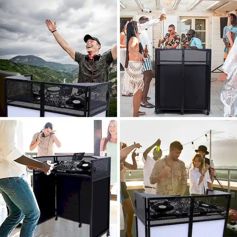Portable DJ Booth Table Set with Integrated Lighting Scrims, Sturdy Carry Case, and Compact 40x20 inch Dimensions – Image 10
