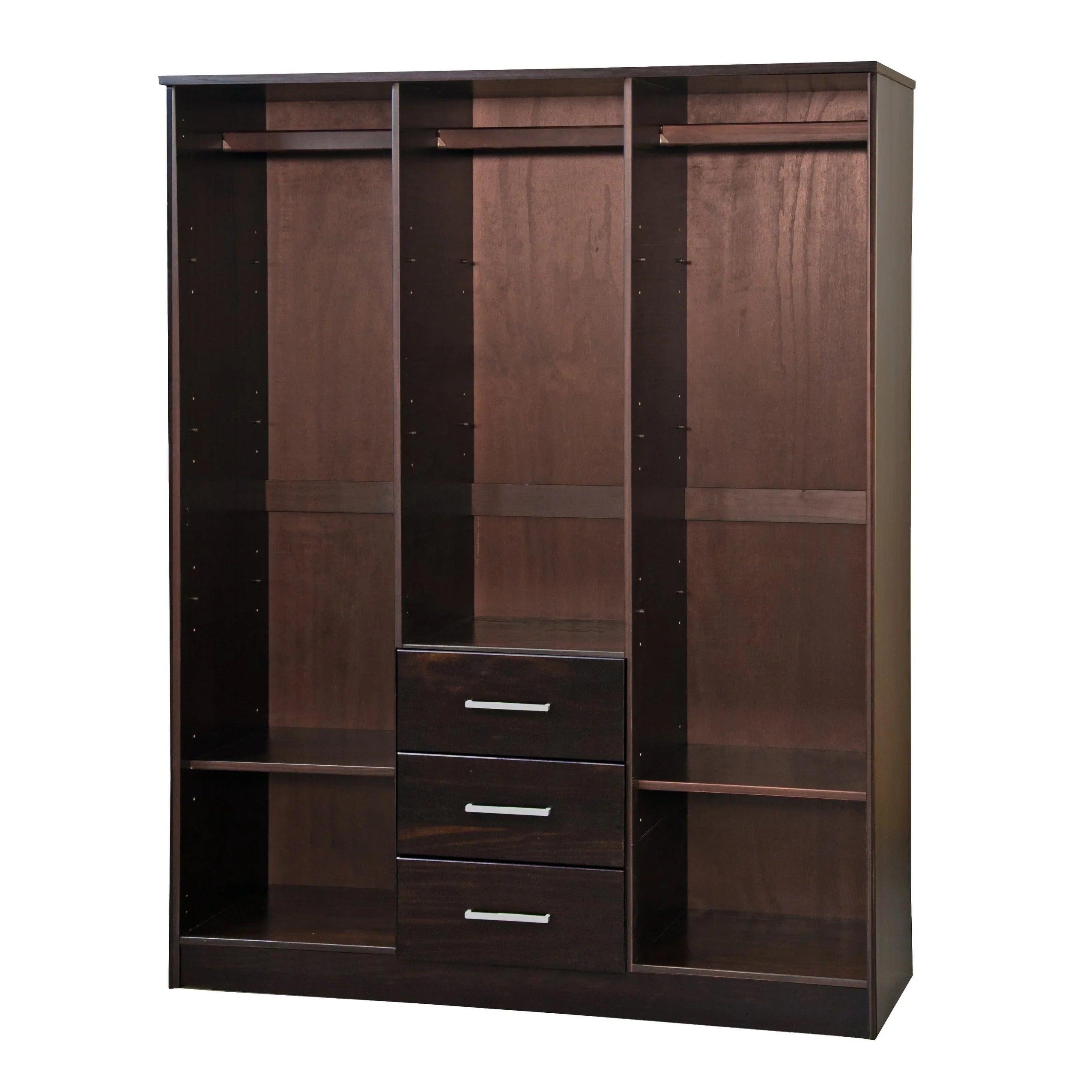 Palace Imports 100% Solid Wood Cosmo 3-Door Wardrobe Armoire with Solid Wood or Mirrored Doors – Image 9