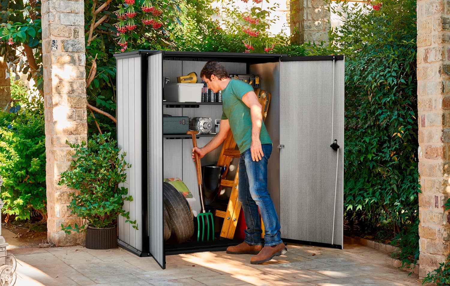 KETER Armoire extérieure HIGHSTORE Plus Gris - 1400 litres – Image 2