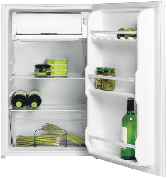 HYUNDAI Réfrigérateur Table Top 90 L Keep Fresh, Compact avec Freezer, Porte Réversible, 2 Clayettes Verre, Bac à Légumes, 41 dB (Blanc) – Image 3
