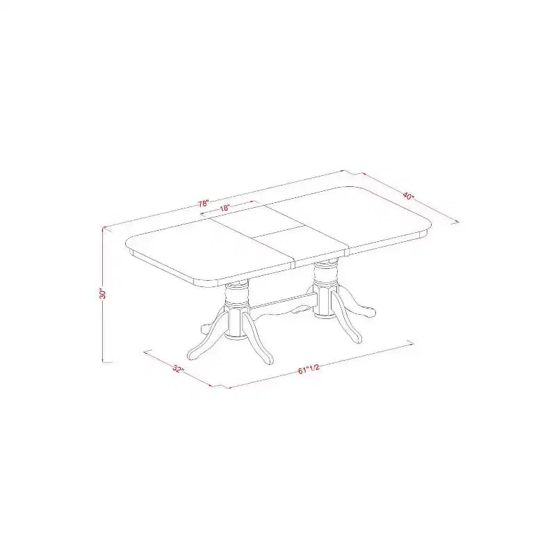 Dining Room Set Handcrafted Solid Wood Table & Chair Set with Extension Leaf – Image 5