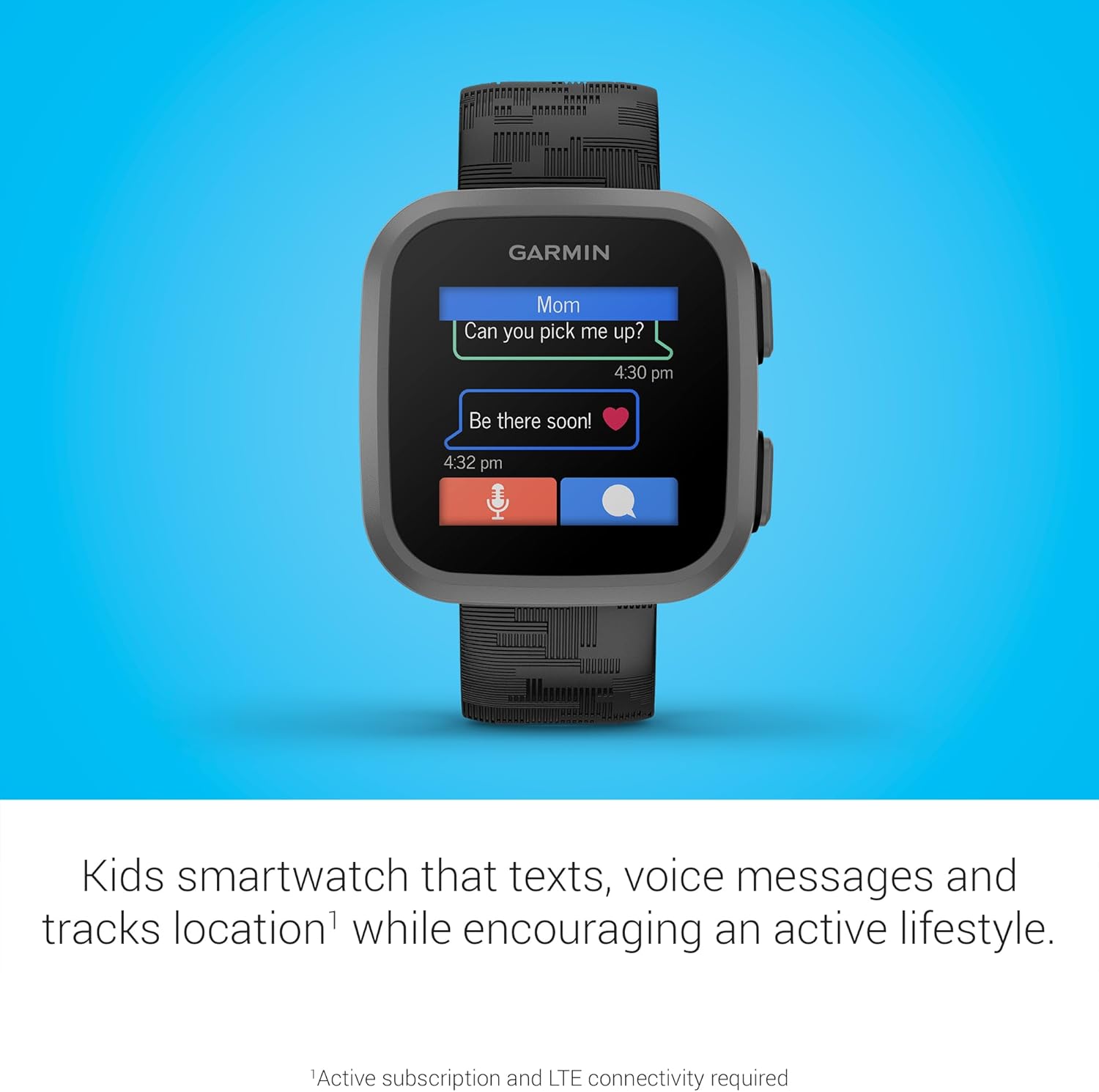 Bounce, montre intelligente pour enfants, messagerie vocale et texte bidirectionnelle, suivi de la localisation, camouflage noir – Image 3