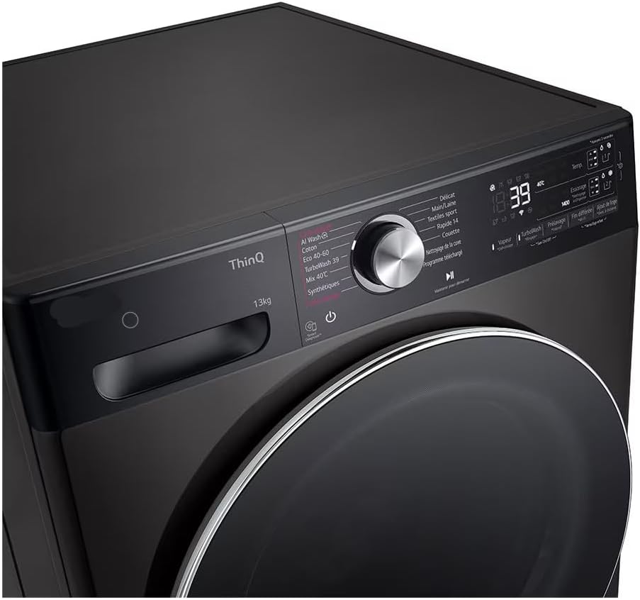 LAVE-LINGE LG F34R92BSTA ouverture hublot 13 kg 1400 trs/min profondeur 61.50 cm – Image 3