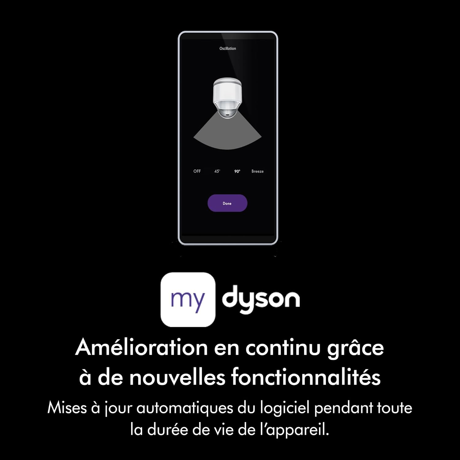 Dyson Purifier Cool PC1 ventilateur, purificateur d’air avec flux d’air rafraîchissant puissant (Blanc/Argent) – Image 7