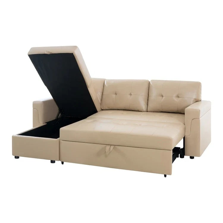 Convertible Reversible Sectional Sofa with Pull-Out Sleeper Bed, Hidden Storage Chaise, and Durable Legs – Image 154