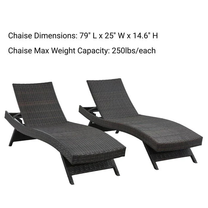 All Weather Wicker Chaise Lounge - Set of 2 – Image 14