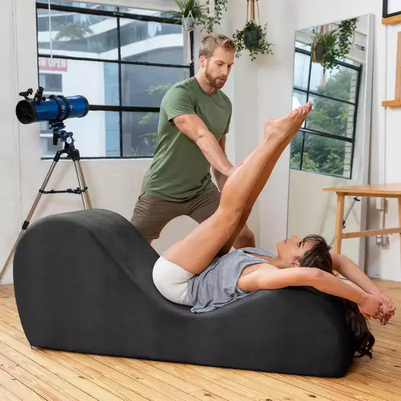 Avana Sleek Chaise Lounge for Yoga - Made in The USA - Great for Stretching, Relaxation, Exercise & More, 60D x 18W x 26H Inch, Light Grey – Image 25
