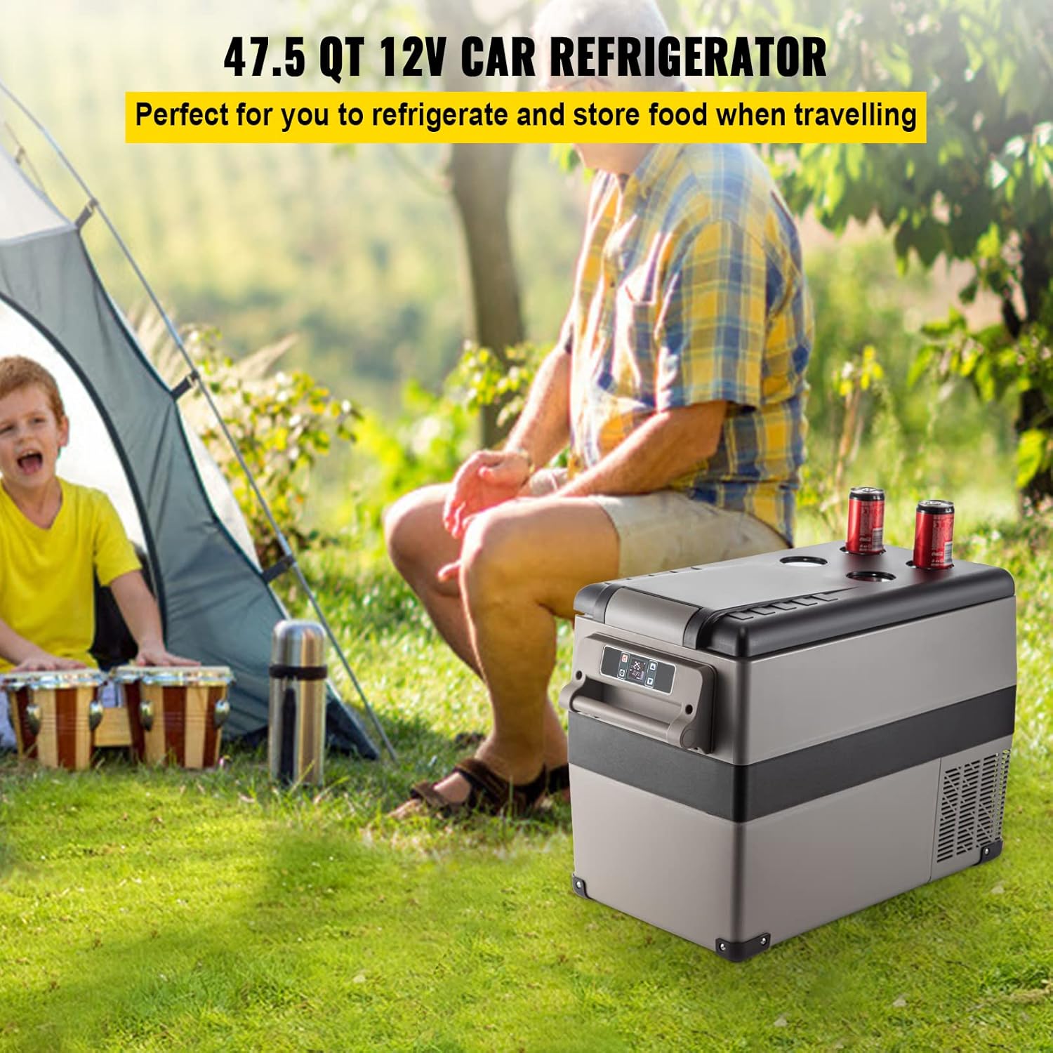 VEVOR Réfrigérateur Portable à Compression 45 L,Réfrigérateur de Voiture 693 x 345 x 456 mm,Mini Frigo Glacière Électrique 60W Réfrigération Rapide Conduite Sécurisée pour Maison/Voiture/Camping – Image 2