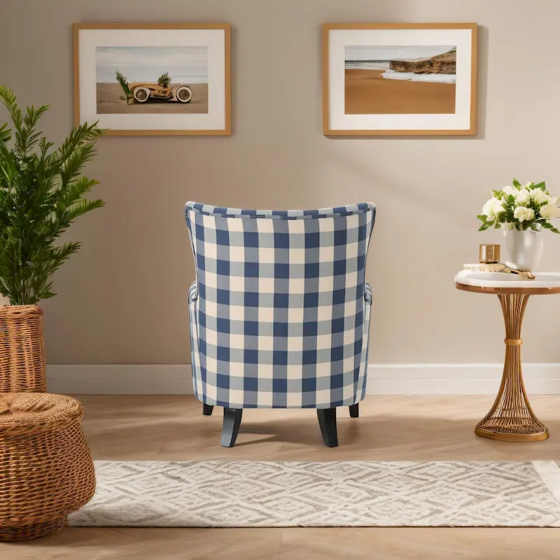 Modern Retro 30.25 High Back Upholstered Arm Chair with Wood Legs for Living Room – Image 21