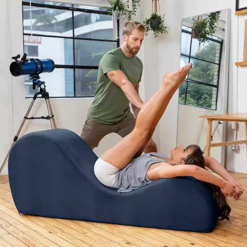 Avana Sleek Chaise Lounge for Yoga - Made in The USA - Great for Stretching, Relaxation, Exercise & More, 60D x 18W x 26H Inch, Light Grey – Image 37