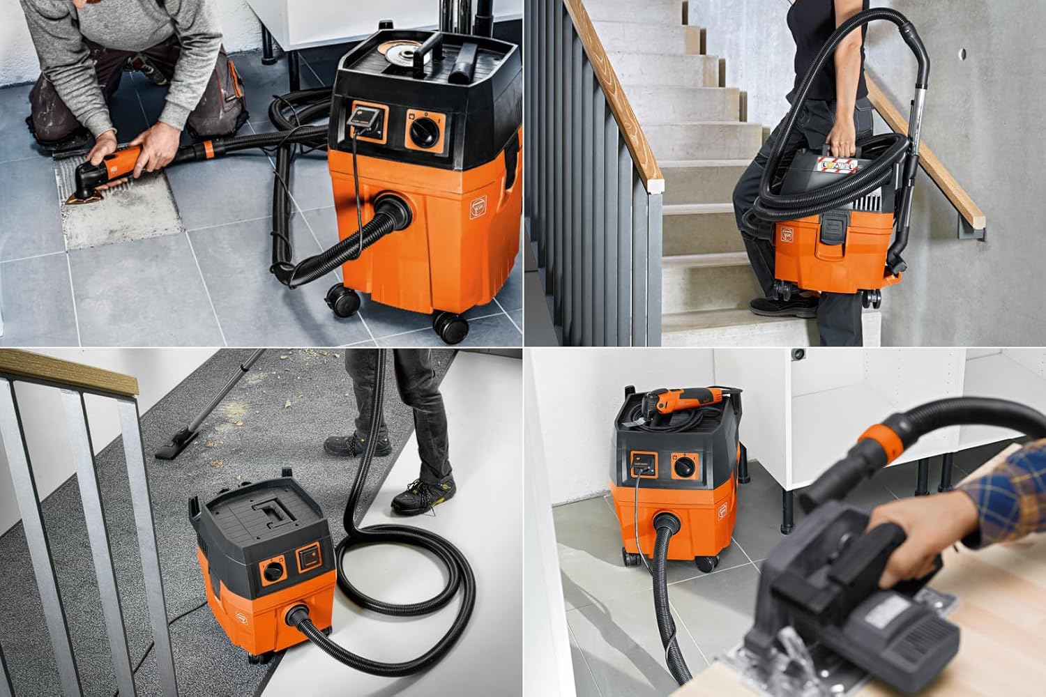 FEIN Dustex 35 L, Aspirateur eau et poussières puissant pour le raccordement d'outils électroportatifs en atelier ou sur chantier. Câble avec fiche 7.5 m, Puissance absorbée 1 380 W – Image 4