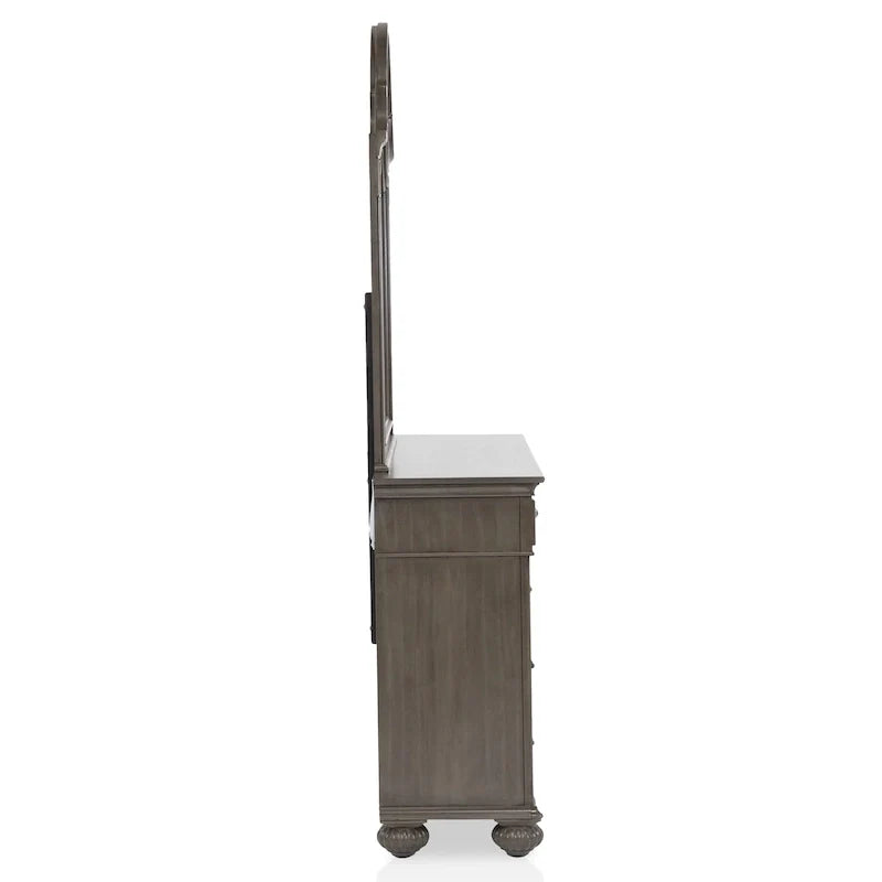 5-Piece Traditional Poster Bedroom Set, Grey Wood Finish, Classic Style – Image 20