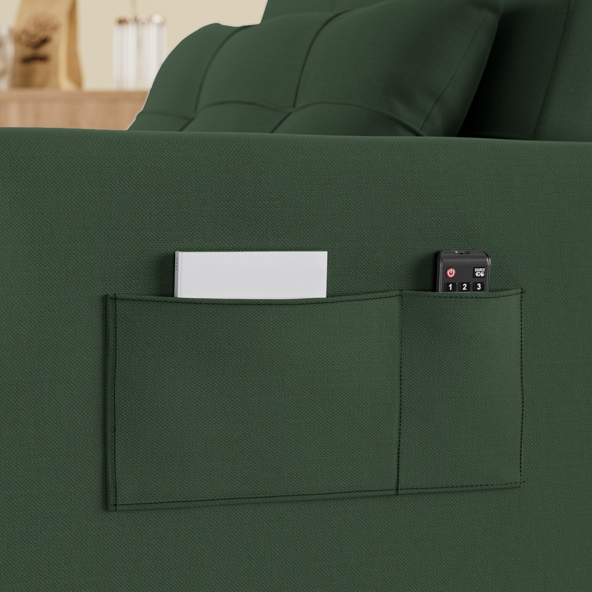 3-in-1 Adjustable Sleeper Sofa Bed, Pull Out Chair Sofa, Convertible Folding Bed for Living Room – Image 16