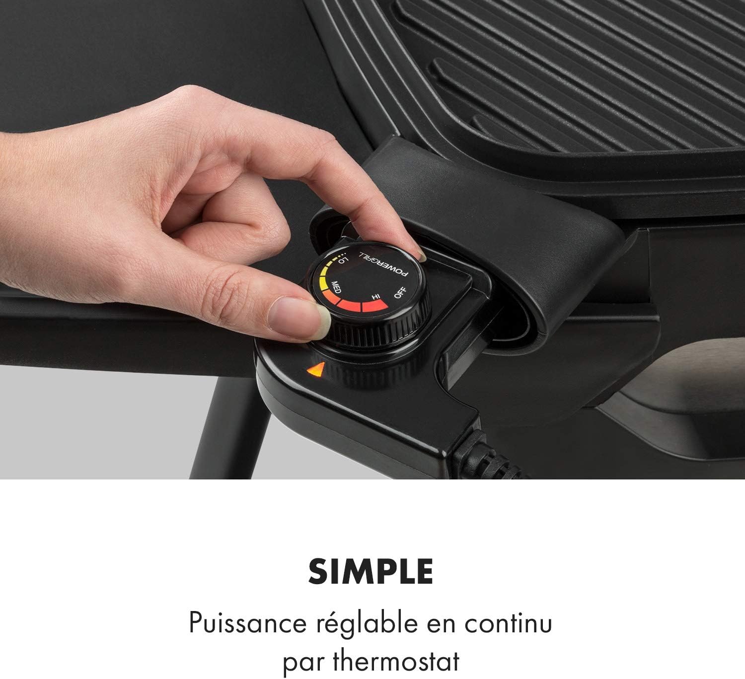 Klarstein Gatsby Gril électrique sur pied Gril de table : 2000 W, EasyGrill Concept, surface de gril: 40 x 36 cm/aluminium moulé sous pression/antiadhésif/couvercle, deux tables d'appoint, noir – Image 5