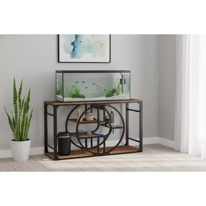 55-75 Gallon Metal Aquarium Stand, Heavy-Duty Fish Tank Stand with Storage Cabinet, Multi-Tier Fish Tank Stand with Thickened Legs, Suitable – Image 8