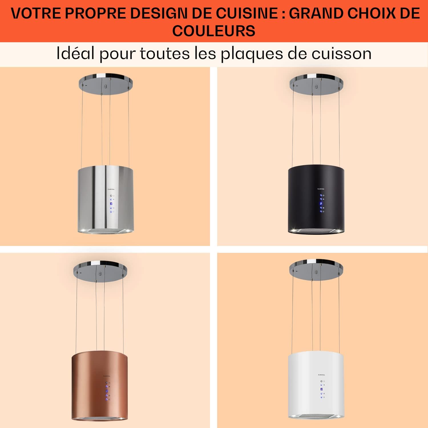 Klarstein Barett Hotte aspirante pour hotte aspirante Noir – Image 7