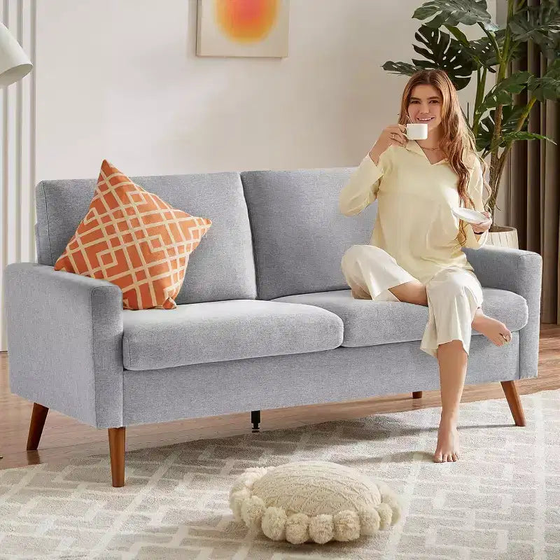 68 Loveseat Sofa Comfy Couch,Modern Loveseat Couches for Living Room/Bedroom,Comfy Sofa with Spring Cushion,Solid Wood,Tool-Free Assembly – Image 5