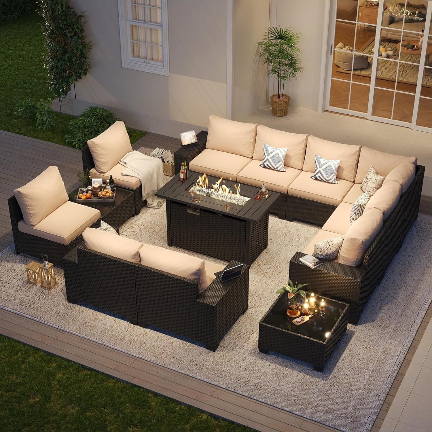 Outdoor Patio Furniture Sets with 4in Thicken Cushion – Image 4