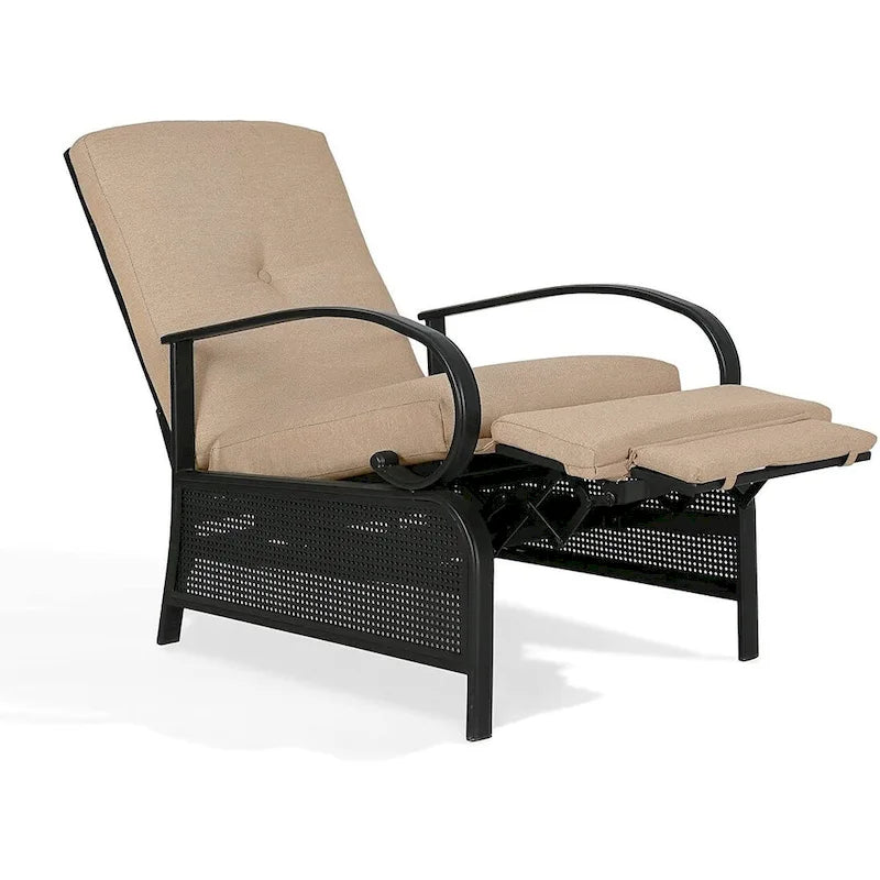 Adjustable Recliner Lounge Chair Patio Lounge Sofa with Cushion - 38 (D) x 26.5 (W) x 38.5 (H) INCH – Image 17